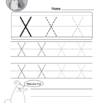 Uppercase Letter X Tracing Worksheet   Doozy Moo Pertaining To Tracing Letter X Worksheets