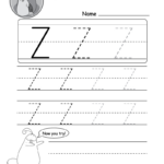 Uppercase Letter Z Tracing Worksheet   Doozy Moo Regarding Capital Letter Z Tracing Worksheets